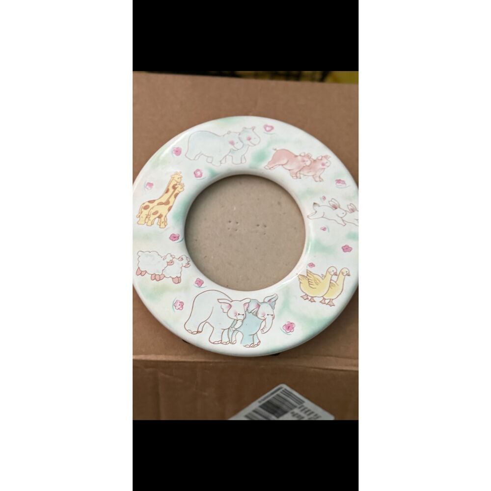 Vintage Ceramic Animal Picture Frame / Vintage Russ Berry Baby Picture Frame